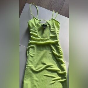 Vibrant Lime Midi Dress